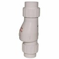 Zoeller Quiet Check Valve, 1.5 in., PVC, Union Solvent Weld - White ZO299869